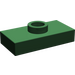 LEGO Dark Green Plate 1 x 2 with 1 Stud (without Bottom Groove)
