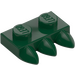 LEGO Dark Green Plate 1 x 2 with 3 Teeth (15208)