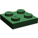 LEGO Donkergroen Plaat 2 x 2 (3022)