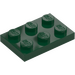 LEGO Mørk grønn Plate 2 x 3 (3021)