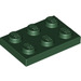 LEGO Dark Green Plate 2 x 3 (3021)
