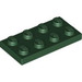 LEGO Donkergroen Plaat 2 x 4 (3020)