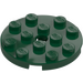 LEGO Dark Green Plate 4 x 4 Round with Hole and Snapstud (60474)