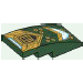 LEGO Dark Green Slope 2 x 4 Curved with Ninjago Gold and Blue Pattern (93606 / 101622)