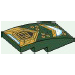 LEGO Dark Green Slope 2 x 4 Curved with Ninjago Gold and Blue Pattern (93606)