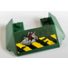 LEGO Donkergroen Helling 4 x 6 met Uitsparing met Zwart en Geel danger R1DCE Sticker (4365)