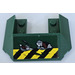 LEGO Dark Green Slope 4 x 6 with Cutout with Black and Yellow Danger Stripes and Red Gears Pattern Sticker (4365)