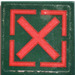 LEGO Dark Green Tile 2 x 2 with X Target Sticker with Groove (3068)