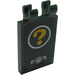 LEGO Dark Green Tile 2 x 3 with Horizontal Clips with Question Mark Sticker (Thick Open &#039;O&#039; Clips) (30350)