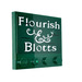 LEGO Donkergroen Tegel 4 x 4 met Studs Aan Rand met Flourish &amp; Blotts Sticker (6179)