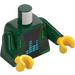 LEGO Dark Green Torso with Hoodie over Black Shirt with Equalizer Bars (973 / 76382)