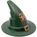 LEGO Dark Green Wizard Hat with Black Buckle and Gold Dragon with Smooth Surface (6131 / 91706)