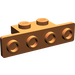 LEGO Donkeroranje Beugel 1 x 2 - 1 x 4 met afgeronde hoeken (2436 / 10201)