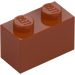 LEGO Mørk orange Klods 1 x 2 med bundrør (3004 / 93792)