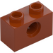 LEGO Donkeroranje Steen 1 x 2 met Gat (3700)