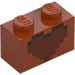 LEGO Dark Orange Brick 1 x 2 with Pixelated Heart with Bottom Tube (3004)