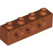 LEGO Donkeroranje Steen 1 x 4 met Gaten (3701)