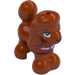 LEGO Dark Orange Dog - Poodle with Pink Collar (105989)