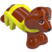 LEGO Donkeroranje Hond met Geel Harness (101284)