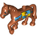 LEGO Donkeroranje Duplo Paard met Vlag Aan Kant (1376 / 15994)
