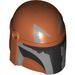 LEGO Dark Orange Helmet with Sides Holes with Mandalorian Warrior Gray and Black (66554 / 87610)