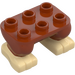 LEGO Mørk oransje Hofter med Feet 2 x 3 x 1.3 Donkey Kong (103483)