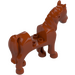 LEGO Mørk oransje Hest med Hvit Front (93085)