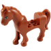 LEGO Dunkelorange Pferd mit Weiß Vorderseite (93085)