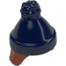 LEGO Dunkelorange Mittellanges Gerade Haar mit Dark Blau Bobble Hut (68502)