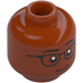 LEGO Dark Orange Minifigure Head with Decoration (Recessed Solid Stud) (3274)