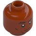 LEGO Mörk Orange Minifigur Huvud med Dekoration (Infälld solid knopp) (3274)