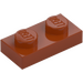 LEGO Donkeroranje Plaat 1 x 2 (3023 / 28653)