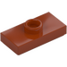 LEGO Dunkles Orange Platte 1 x 2 mit 1 Noppe (mit Nut und unterem Noppenhalter) (15573 / 78823)