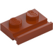 LEGO Donkeroranje Plaat 1 x 2 met Deur spoor (32028)