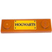 LEGO Dark Orange Plate 1 x 4 with Two Studs with HOGWARTS Sticker with Groove (41740)