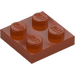 LEGO Donkeroranje Plaat 2 x 2 (3022 / 94148)