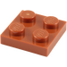 LEGO Orange sombre assiette 2 x 2 (3022 / 94148)