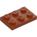 LEGO Donkeroranje Plaat 2 x 3 (3021)