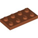 LEGO Donker oranje Plaat 2 x 4 (3020)