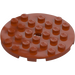 LEGO Dark Orange Plate 6 x 6 Round with Pin Hole (11213)