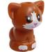 LEGO Orange sombre Sitting Chat (Petit) avec Dark Pink Nose (74618 / 74990)
