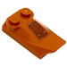 LEGO Donkeroranje Helling 2 x 3 x 0.7 Gebogen met Vleugel met Rivets en Rust (Rechtsaf) Sticker (47456)