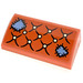 LEGO Dark Orange Slope 2 x 4 Curved with Patched cushion Sticker with Bottom Tubes (88930)