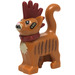 LEGO Dunkelorange Standing Katze mit Mohawk, Kragen und Bandage (49986)