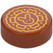 LEGO Dark Orange Tile 1 x 1 Round with Moon Cake Bunny Decoration (1925 / 35380)