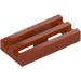 LEGO Mörk Orange Bricka 1 x 2 Grill (med Botten skåror) (2412 / 30244)