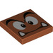 LEGO Dunkelorange Fliese 2 x 2 mit Goomba Gesicht mit Close Augen mit Nut (3068 / 68938)