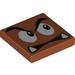 LEGO Dunkelorange Fliese 2 x 2 mit Goomba Gesicht mit Recht Augen mit Nut (3068 / 68917)