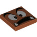 LEGO Dark Orange Tile 2 x 2 with Goomba Surprised Face with Groove (3068 / 68947)