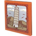 LEGO Dark Orange Tile 4 x 4 with Leaning Tower of Pisa Sticker (1751)